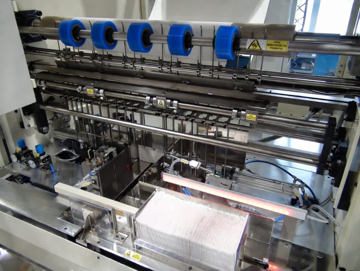 Automated napkins packing machine with high-speed folding and wrapping